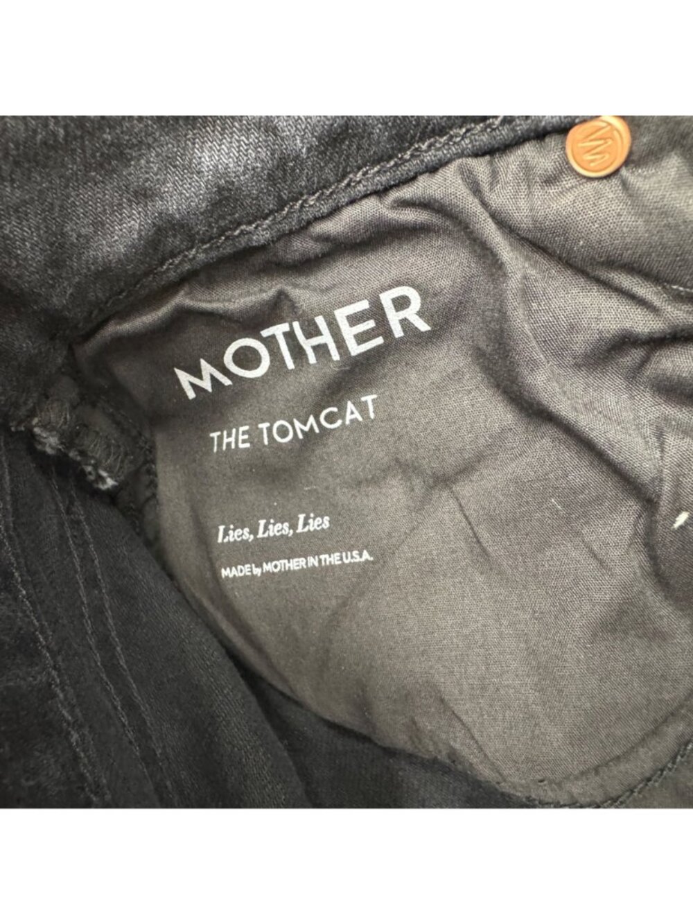 Mother Superior The Tomcat Black Jean Women's Button Fly Denim Pants Sz 27 NWOT - Picture 6 of 13